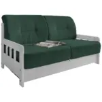 Möbelix Schlafsofa Camino Weiß/Grün B: 154 cm