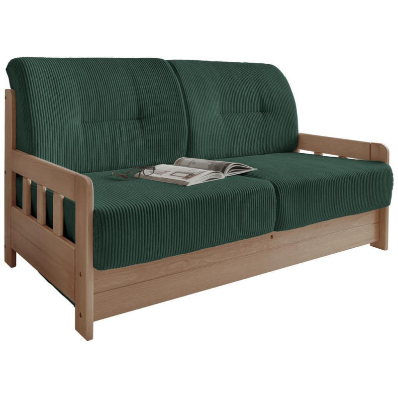 Schlafsofa Camino Naturfarben/Dgrün B: 154 cm