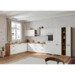 Möbelix Einbauküche Eckküche Möbelix Meran Mit Spüle 240x420 Cm Weiß/eiche Dekor
