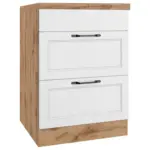 Möbelix Kochfeldumbauschrank Meran B: 60 Cm Weiß/eiche Dekor