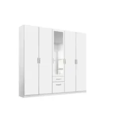 Drehtürenschrank Mit Spiegel B: 226 Cm Bingen Weiß