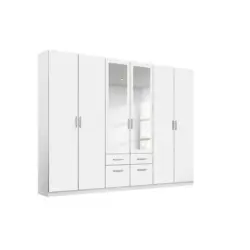 Drehtürenschrank Mit Spiegel 271 cm Bingen Weiß