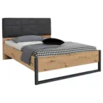 Möbelix Bett Lederlook 140x200 Cm Tampa Anthrazit/eiche Dekor