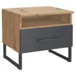 Möbelix Nachtkästchen Anthrazit/Eiche Dekor H: 44 cm Tampa