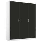 Möbelix Drehtürenschrank 136 cm Berlin Weiß/Grau