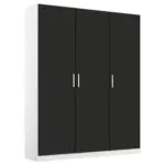 Möbelix Drehtürenschrank 136 cm Berlin Weiß/Grau