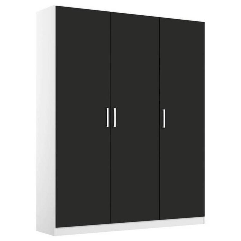 Drehtürenschrank 136 cm Berlin Grau/Weiß