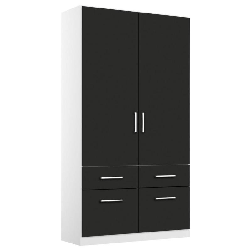 Drehtürenschrank B: 91 Cm Berlin Weiß/grau