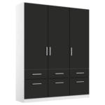 Möbelix Drehtürenschrank B: 136 cm Berlin Weiß/Grau