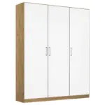 Möbelix Drehtürenschrank 136 Cm Berlin Weiß/eiche Dekor