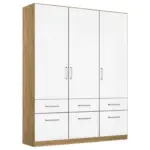 Möbelix Drehtürenschrank 136 cm Berlin Eiche Dekor/Weiß