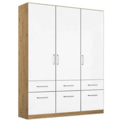 Drehtürenschrank 136 cm Berlin Eiche Dekor/Weiß