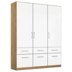 Drehtürenschrank 136 cm Berlin Eiche Dekor/Weiß