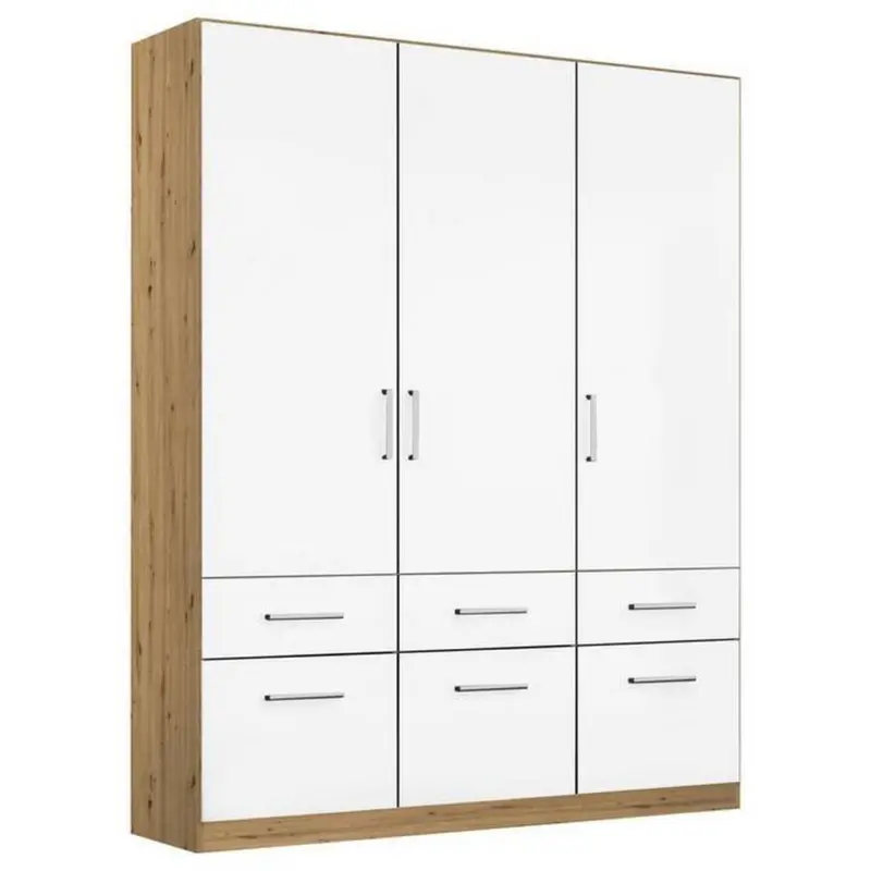 Drehtürenschrank 136 cm Berlin Eiche Dekor/Weiß