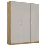 Möbelix Drehtürenschrank 136 cm Berlin Eiche Dekor/Hellgrau