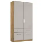 M&ouml;belix Dreht&uuml;renschrank 91 cm Berlin Eiche Dekor/Hellgrau