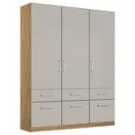 Möbelix Drehtürenschrank 136 Cm Berlin Eiche Dekor/hellgrau