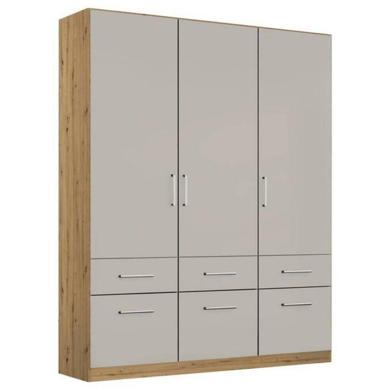 Drehtürenschrank 136 Cm Berlin Eiche Dekor/hellgrau