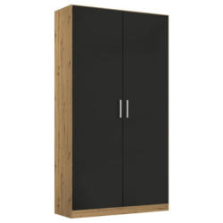 Drehtürenschrank 91cm Berlin Eiche Artisan/grau