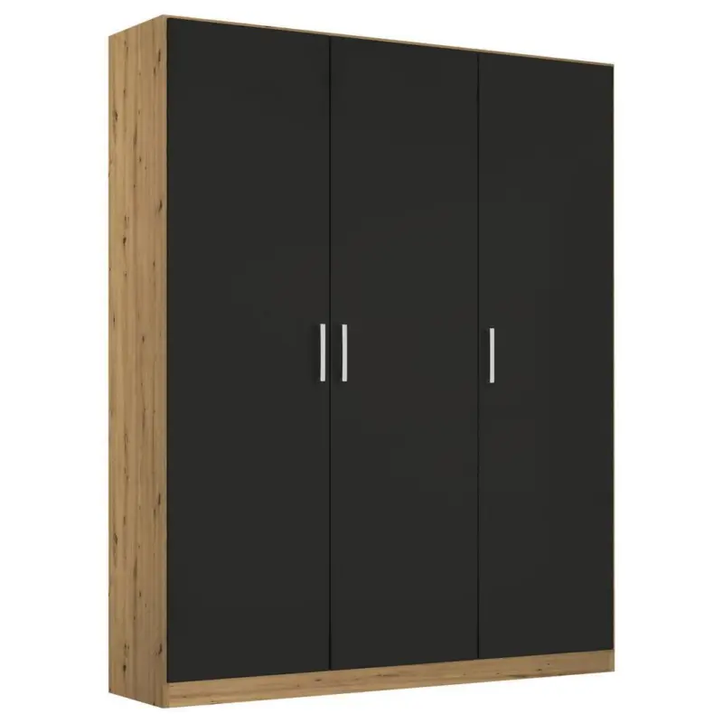 Dreht&uuml;renschrank B: 136 cm Berlin Eiche Dekor/Grau