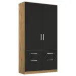 M&ouml;belix Dreht&uuml;renschrank 91 Cm Berlin Eiche Dekor/grau