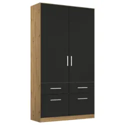 Drehtürenschrank Berlin Eiche Artisan/grau B: 91 Cm