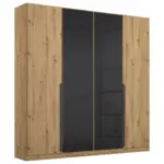 Möbelix Drehtürenschrank Artemis 181 cm Anthrazit/Eiche Dekor