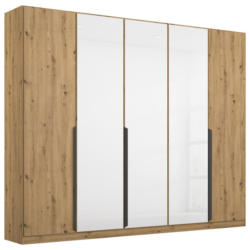 Drehtürenschrank Artemis 225 cm Weiß/Eiche Dekor