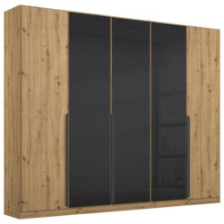 Drehtürenschrank Artemis 225 cm Anthrazit/Eiche Dekor