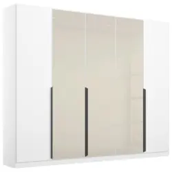 Drehtürenschrank Artemis 225 cm Weiß/Champagnerfarben