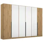 Möbelix Drehtürenschrank Artemis 271 Cm Weiß/eiche Dekor