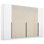 Möbelix Drehtürenschrank Artemis 271 Cm Weiß/champagnerfarben