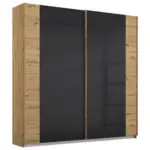 M&ouml;belix Schwebet&uuml;renschrank Artemis B: 181cm Anthrazit/Eiche Dekor