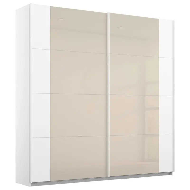 Schwebetürenschrank Artemis B: 181 Cm Weiß/champagner