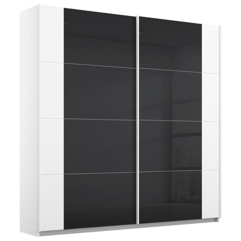 Schwebetürenschrank Artemis B: 181 cm Anthrazit/Weiß