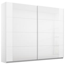 Schwebetürenschrank Artemis B: 226 cm Weiß/Weiß Hochglanz