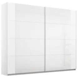 Schwebetürenschrank Artemis B: 226 cm Weiß/Weiß Hochglanz