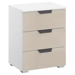 Nachtkästchen Champagner/ Weiß H: 62 cm Artemis