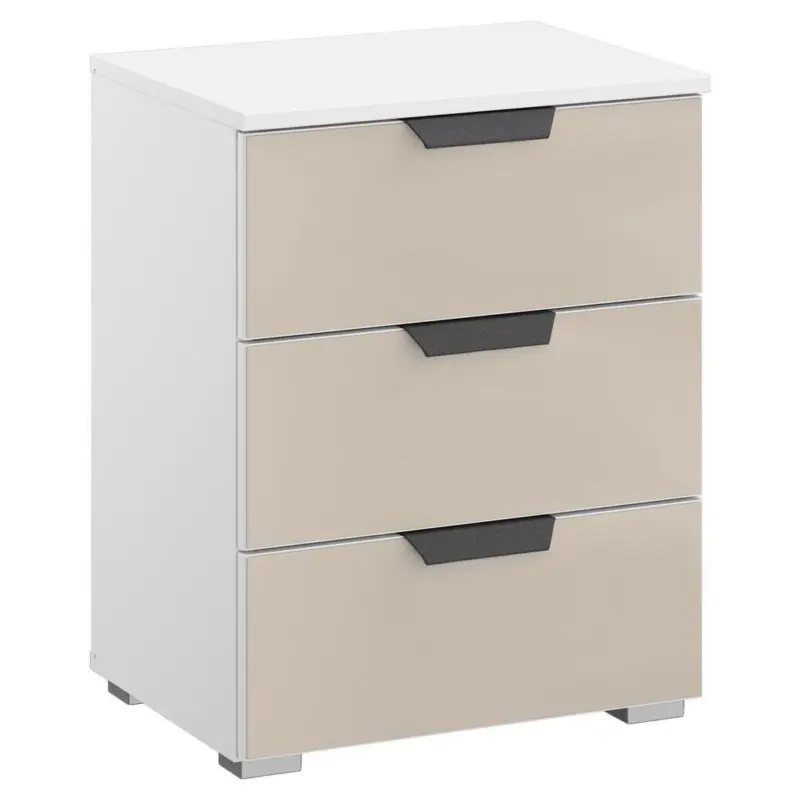 Nachtkästchen Champagner/ Weiß H: 62 cm Artemis