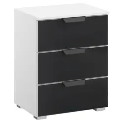 Nachtk&auml;stchen Anthrazit/Wei&szlig; H: 62 cm Artemis