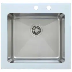 Spüle Respekta Edelstahl/Glas Bxt: 55x53 cm