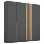 Möbelix Drehtürenschrank 181 cm Lamella Grau/Eiche Dekor