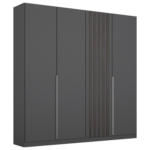 Möbelix Drehtürenschrank B:181 cm Lamella Grau