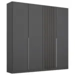 Möbelix Drehtürenschrank B:181 Cm Lamella Grau
