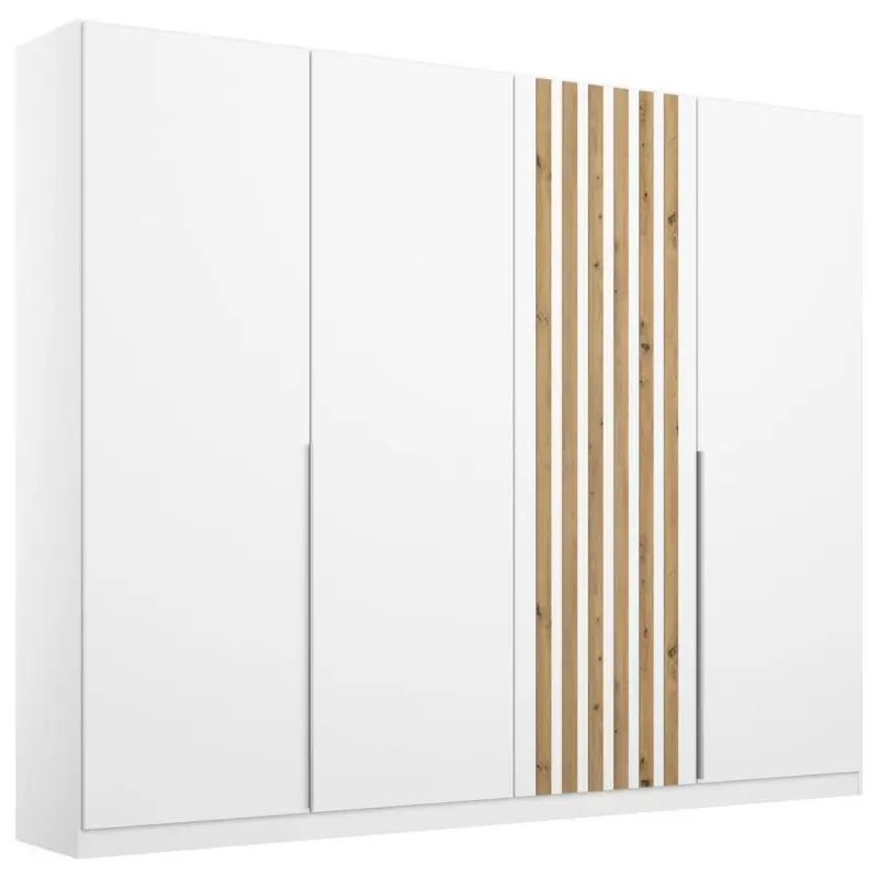 Dreht&uuml;renschrank 225 cm Lamella Wei&szlig;/Eiche Dekor