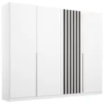 Möbelix Drehtürenschrank 225 cm Lamella Weiß