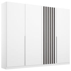 Drehtürenschrank 225 cm Lamella Weiß