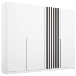 Drehtürenschrank 225 cm Lamella Weiß