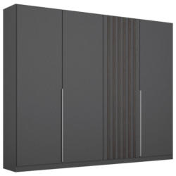 Drehtürenschrank 225 cm Lamella Grau