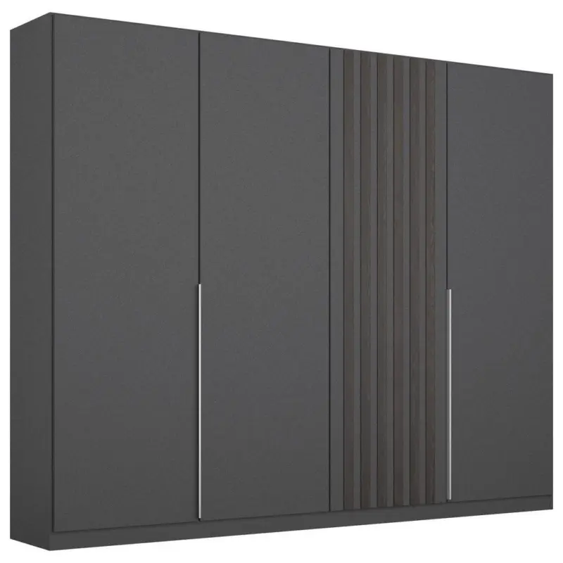 Drehtürenschrank 225 Cm Lamella Grau